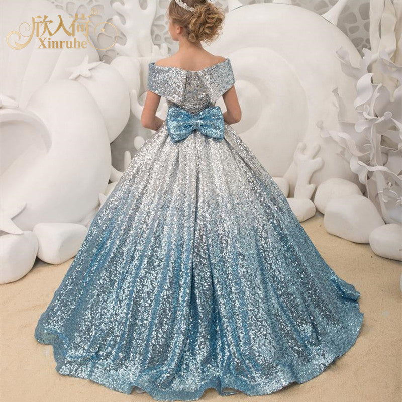 Girls Long Tail Dress – Elegant Party & Special Occasion Dresses for Kids