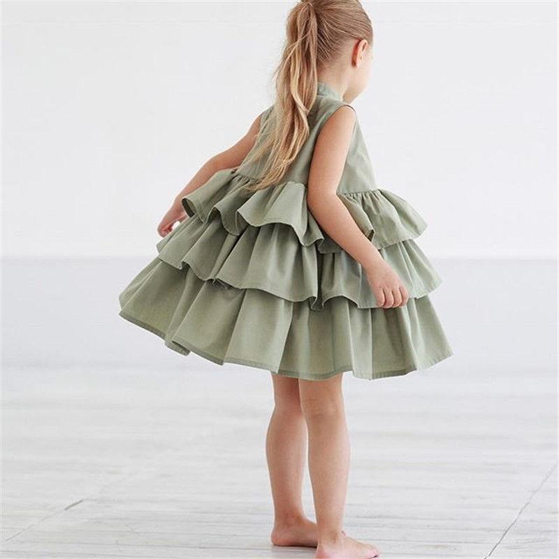 Girls Solid Color Sleeveless Dress – Simple Fashion for Small & Medium Kids