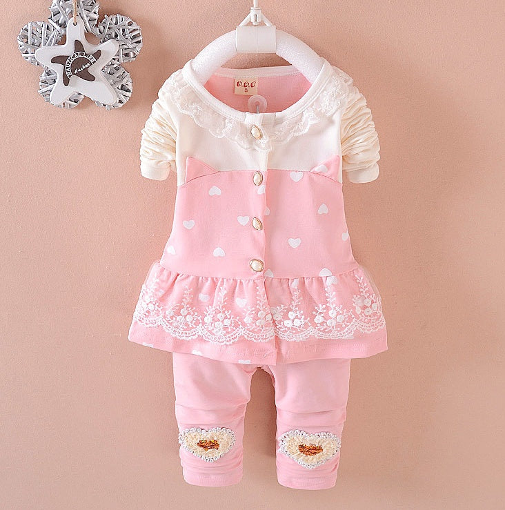 Baby Girl Tracksuit Set – 2-Piece Toddler Outfit with Top and Pants | BibiCola Kids Clothing