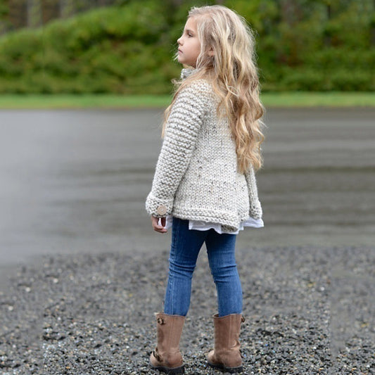 Girls Cardigan Sweater Coat – Warm Knit Outerwear for Kids