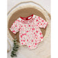 Infant Girls' Floral Smocked Romper – 'Daddy's Girl' Embroidered Short Sleeve Bodysuit for Party & Casual Wear