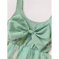 Toddler Girls Sleeveless Floral Tulle Dress – Bowknot Strap Princess Sundress