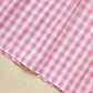 Baby Girls' Valentine's Day Dress - Pink Plaid with Heart Embroidery & Smocked Ruffle Sleeves