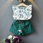Girls' Summer Clothing Set – Big Bow T-Shirt & Shorts for Kids