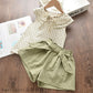 Chiffon Sling Two-Piece Outfit for Girls – Cute Summer Suit with Matching Hat
