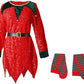 Christmas Kids Sequin Elf Costume – Cute Holiday Party Outfit for Boys & Girls