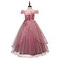 One-Shoulder Princess Flower Girl Dress – Elegant Costume for Parties & Weddings