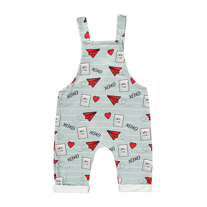 Baby Boys Girls Valentine’s Day Jumpsuit – Heart Print XOXO Coming Home Outfit
