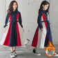 Korean Style Big Girls Multi-Color Stitching A-Line Skirt – Trendy Fashion Outfit