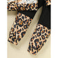 Toddler Girls Fall Winter Outfit – Leopard Letter Print Crewneck Sweatshirt & Sweatpants Set