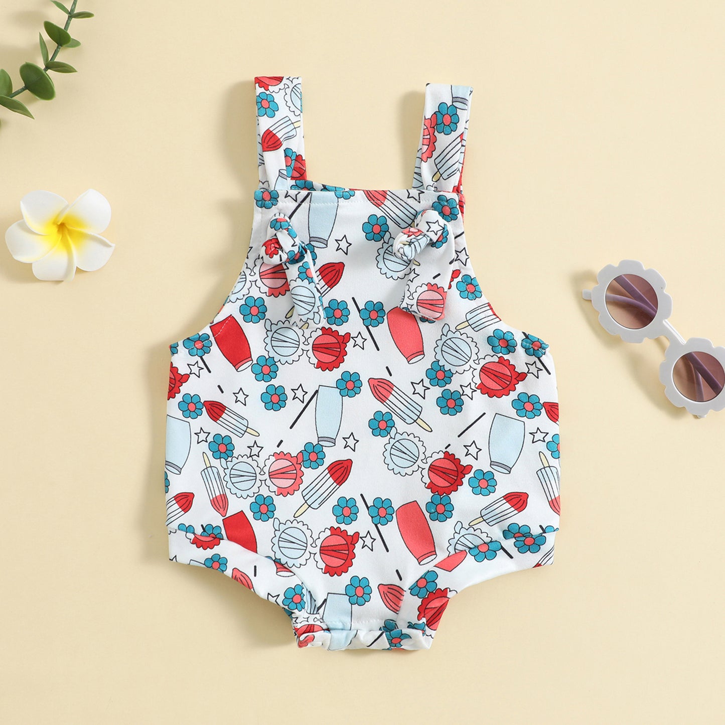 Baby Suspender Pants – Front-Knot Printed Overalls for Boys & Girls