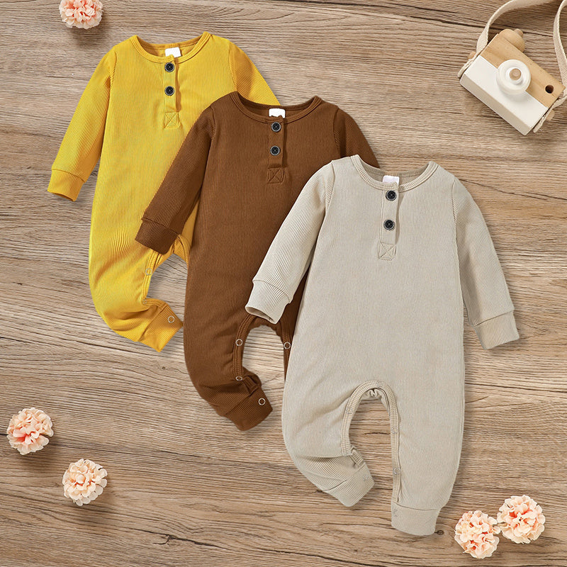 3-Pack Newborn Romper Set | Baby Boys & Girls Ribbed One-Piece Outfits