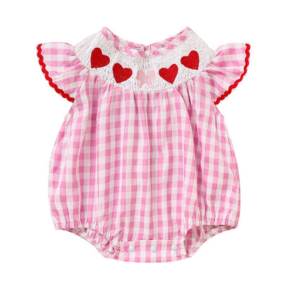 Infant Baby Girls Easter Bunny Smocked Dress – Embroidered Short Sleeve Summer Outfit
