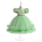 Girls’ Halloween Dress – Fashion Mesh Stitching Puff Sleeve Party Outfit