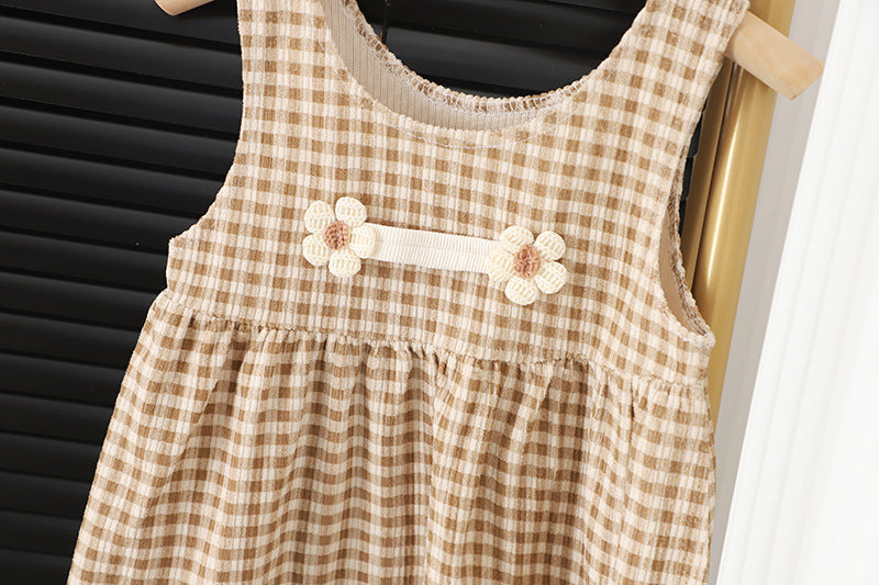 Baby Girl Dress Set – Long-Sleeve Round-Neck Outfit for Kids