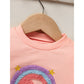 Baby Girl Rainbow Tutu Skirt Set – Embroidered Long Sleeve Sweatshirt & Colorful Party Outfit