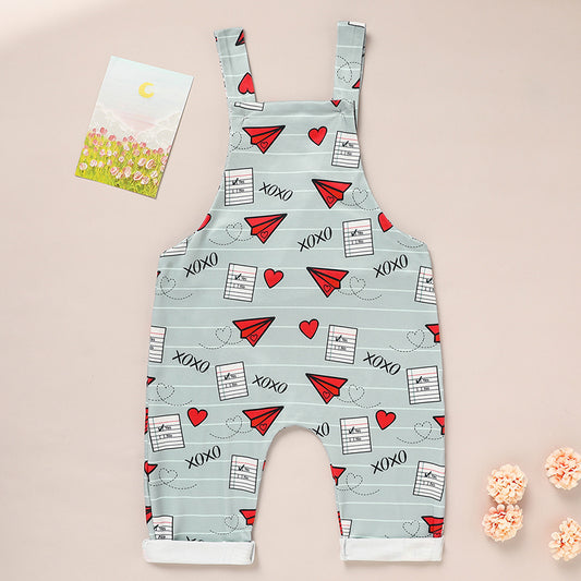 Baby Boys Girls Valentine’s Day Jumpsuit – Heart Print XOXO Coming Home Outfit