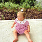 Infant Baby Girls Easter Dress – Plaid Smocked Bunny Embroidery Short Sleeve