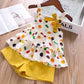 Girls' Summer Clothing Set – Big Bow T-Shirt & Shorts for Kids