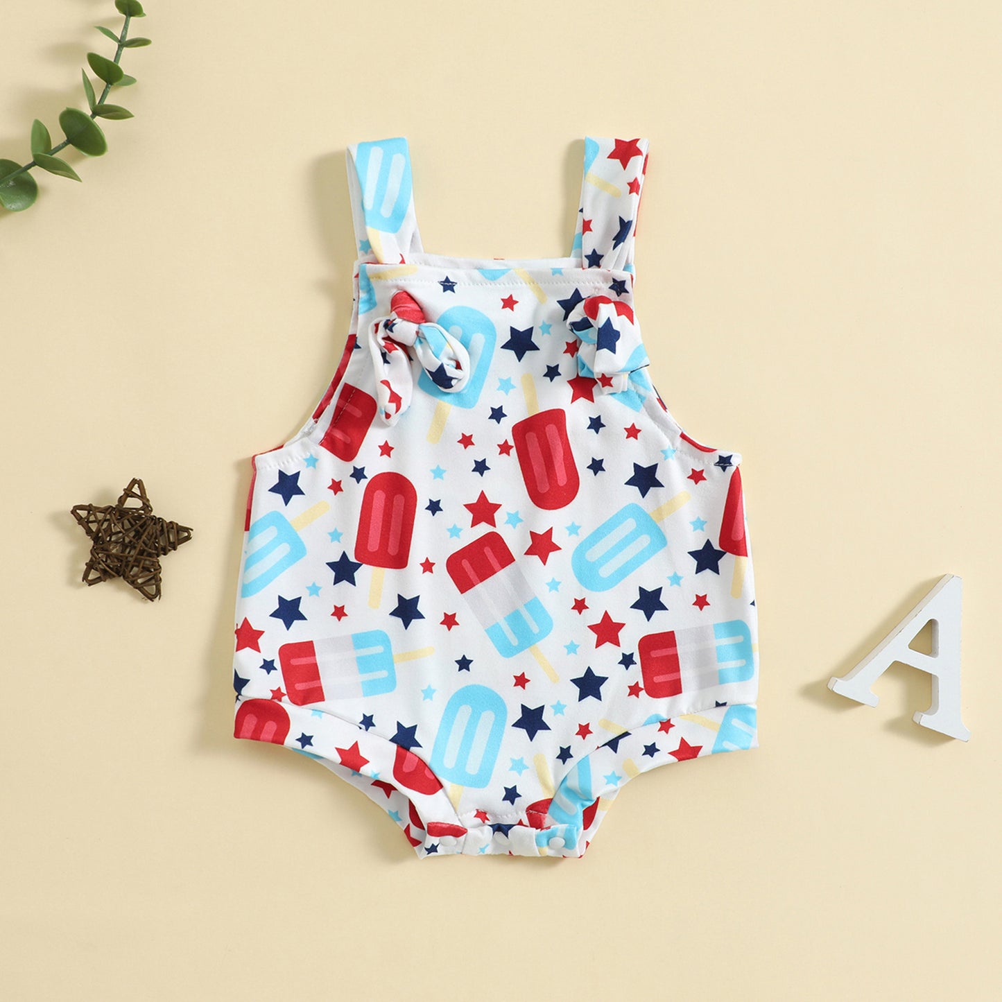 Baby Suspender Pants – Front-Knot Printed Overalls for Boys & Girls