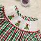 Toddler Infant Baby Girls Christmas Dress – Plaid Short Sleeve Christmas Tree Embroidered Party Outfit