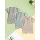 3-Pack Baby Boys Romper Set | Long Sleeve Ribbed Button Jumpsuits