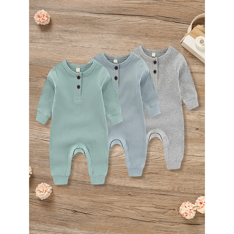 3-Pack Newborn Romper Set | Baby Boys & Girls Ribbed One-Piece Outfits
