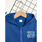 Toddler Girl Zip Up Hoodie Jacket – Letter Print Long Sleeve Sweatshirt