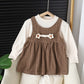 Baby Girl Dress Set – Long-Sleeve Round-Neck Outfit for Kids