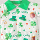 Newborn Baby Boy St. Patrick's Day Outfit – Clover Romper & Suspenders Pants Set