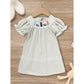 Infant Baby Girls Easter Bunny Smocked Dress – Embroidered Short Sleeve Casual Summer Outfit