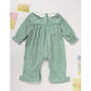 Newborn Baby Girl St. Patrick’s Day Bodysuit – Green Plaid Clover Print Long Sleeve