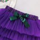 Baby Girls Mardi Gras Outfit – Ruffle Sleeve Bodysuit, Tutu Skirt & Hairband Set