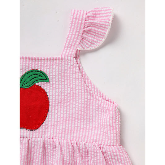 Kids Baby Girl Back to School Outfit – Ruffle Sleeve Top & Shorts Set