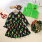 Toddler Baby Girl Christmas Dress Set – Long Sleeve Party Dress, Heart Print Vest Coat & Xmas Outfit