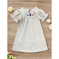 Infant Baby Girls Easter Bunny Smocked Dress – Embroidered Short Sleeve Casual Summer Outfit