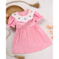 Toddler Baby Girl Spring Tulip Smocked Dress – Short Sleeve Princess Dress with Embroidery