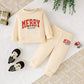 Baby Girls 2PCS Christmas Outfit – Merry Christmas Sweatshirt & Pants Set
