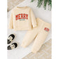 Baby Girls 2PCS Christmas Outfit – Merry Christmas Sweatshirt & Pants Set