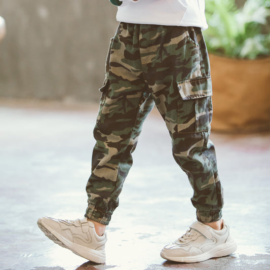 Kids' Camouflage Casual Trousers – Sports Military Style Pants