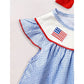 Baby Girls 4th of July Dress – Gingham American Flag Color Block Outfit