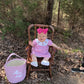 Infant Baby Girls Easter Dress – Plaid Smocked Bunny Embroidery Short Sleeve