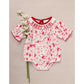Infant Girls' Floral Smocked Romper – 'Daddy's Girl' Embroidered Short Sleeve Bodysuit for Party & Casual Wear