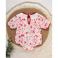 Infant Girls' Floral Smocked Romper – 'Daddy's Girl' Embroidered Short Sleeve Bodysuit for Party & Casual Wear