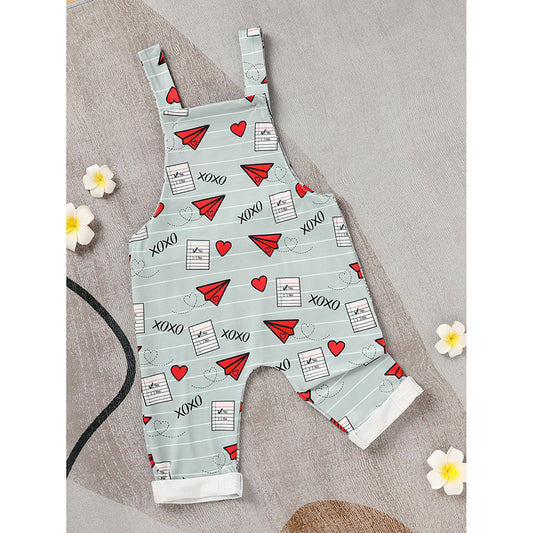 Baby Boys Girls Valentine’s Day Jumpsuit – Heart Print XOXO Coming Home Outfit