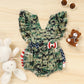 Baby Girl 4th of July Bodysuit – Camouflage Sleeveless Romper for Toddler & Infant