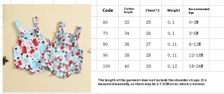 Baby Suspender Pants – Front-Knot Printed Overalls for Boys & Girls
