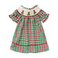 Toddler Infant Baby Girls Christmas Dress – Plaid Short Sleeve Christmas Tree Embroidered Party Outfit