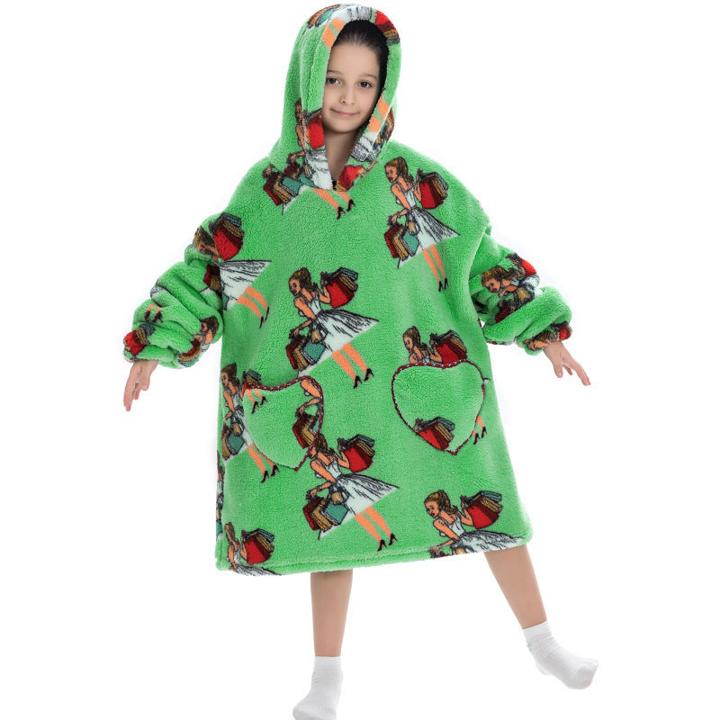 Oversized Thermal Sweatshirt for Kids – Cozy Lazy Style Winter Pullover