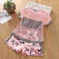 Girls' Summer Clothing Set – Big Bow T-Shirt & Shorts for Kids